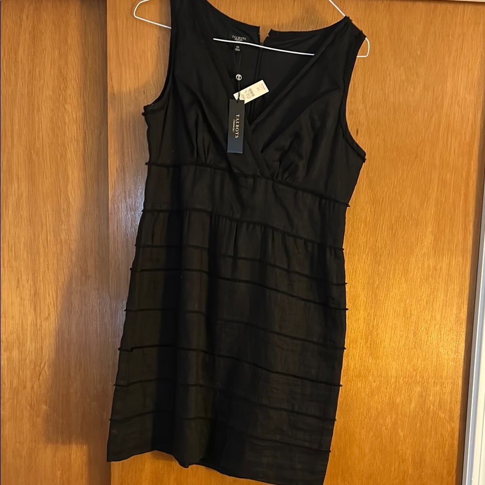 Talbots Black linen Sleeveless Dress